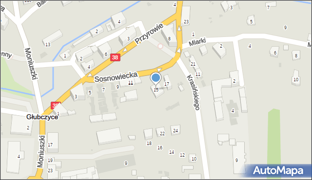 Głubczyce, Sosnowiecka, 15, mapa Głubczyce
