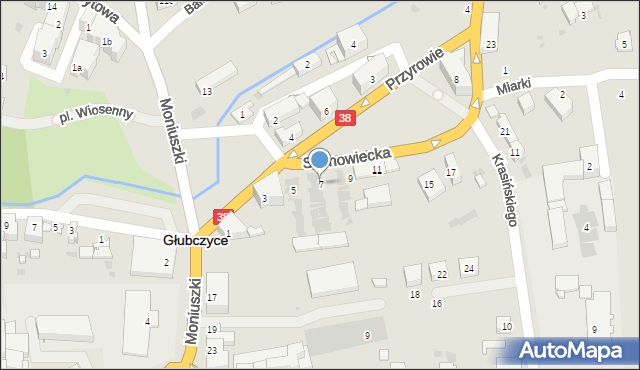 Głubczyce, Sosnowiecka, 7, mapa Głubczyce