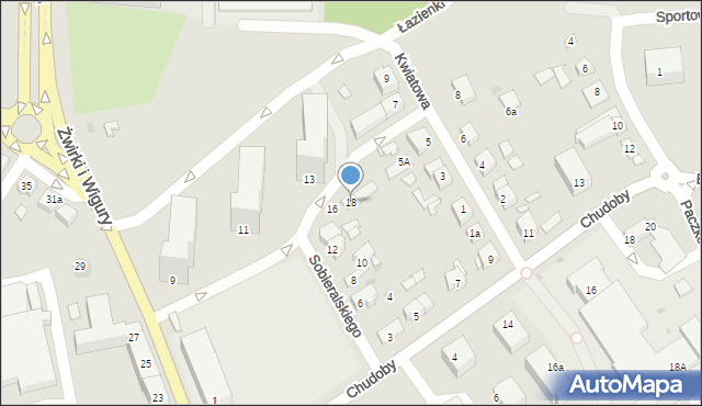 Gniezno, Sobieralskiego Tadeusza, 18, mapa Gniezna