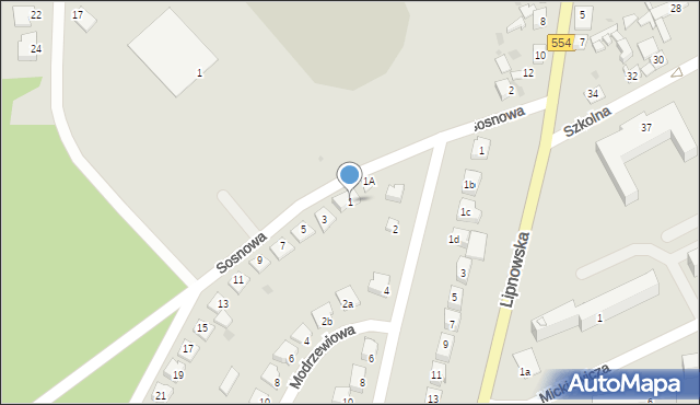 Golub-Dobrzyń, Sosnowa, 1, mapa Golub-Dobrzyń