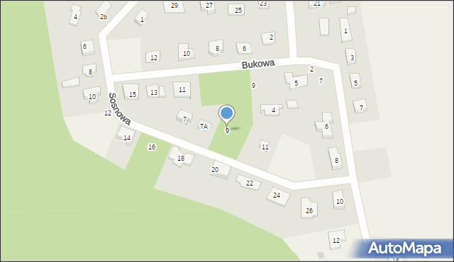 Góra, Sosnowa, 9, mapa Góra