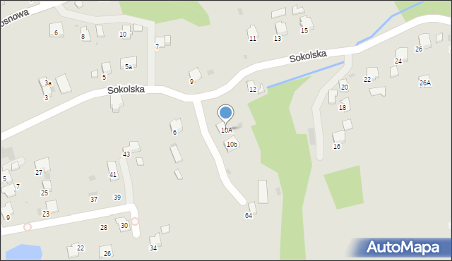 Gorlice, Sokolska, 10A, mapa Gorlic