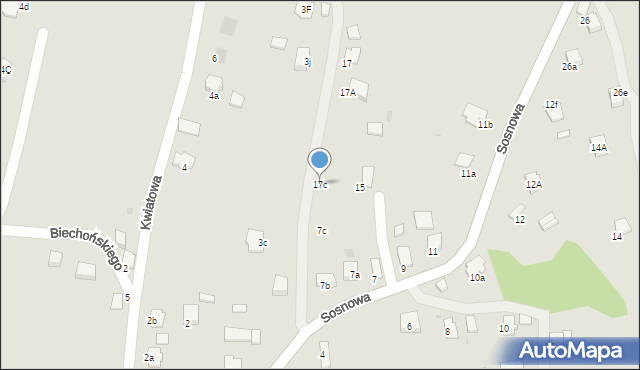 Gorlice, Sosnowa, 17c, mapa Gorlic