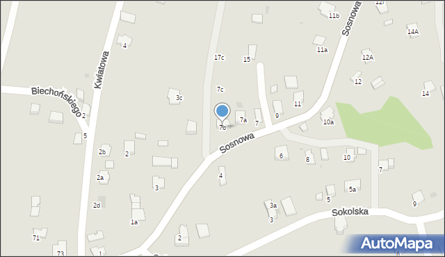 Gorlice, Sosnowa, 7b, mapa Gorlic