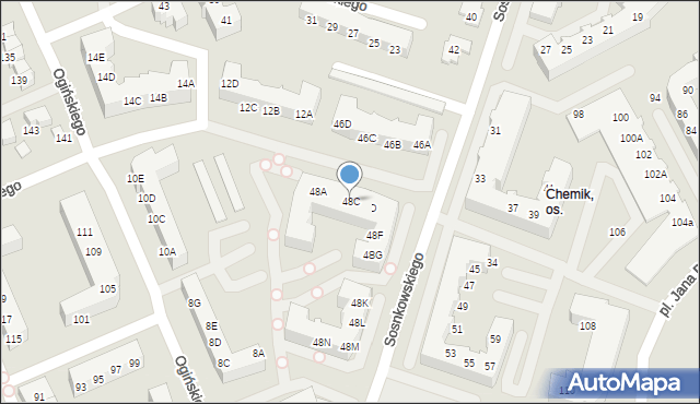 Gorzów Wielkopolski, Sosnkowskiego Kazimierza, gen., 48C, mapa Gorzów Wielkopolski