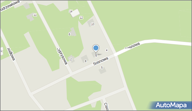 Gorzów Wielkopolski, Sosnowa, 6, mapa Gorzów Wielkopolski