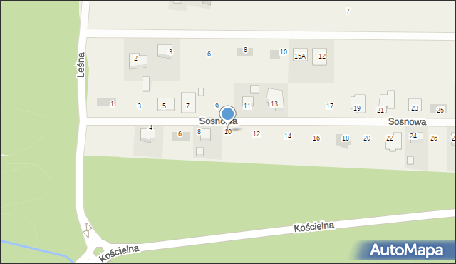 Gorzyce Wielkie, Sosnowa, 10, mapa Gorzyce Wielkie