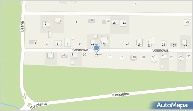 Gorzyce Wielkie, Sosnowa, 12, mapa Gorzyce Wielkie