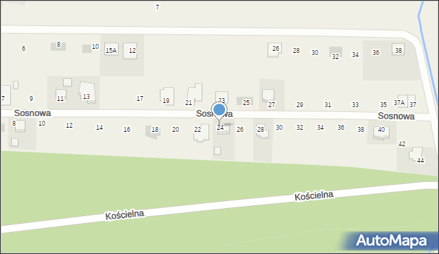 Gorzyce Wielkie, Sosnowa, 24, mapa Gorzyce Wielkie