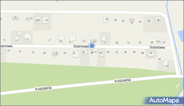 Gorzyce Wielkie, Sosnowa, 26, mapa Gorzyce Wielkie