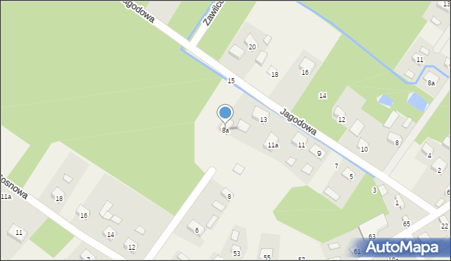Grabina Radziwiłłowska, Sosnowa, 8a, mapa Grabina Radziwiłłowska
