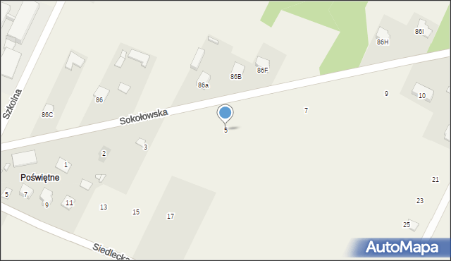 Grębków, Sokołowska, 5, mapa Grębków