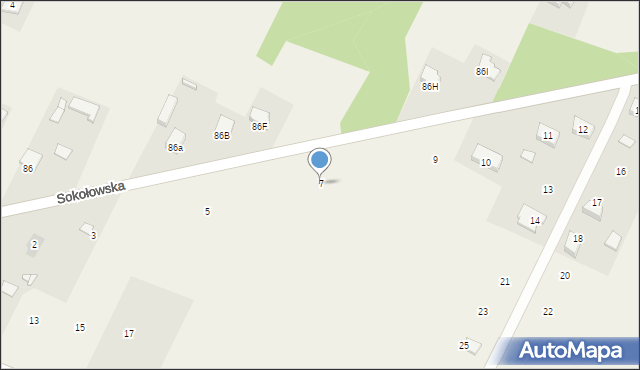 Grębków, Sokołowska, 7, mapa Grębków