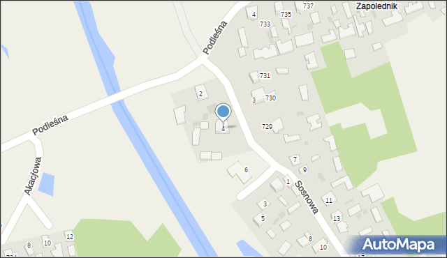 Grębów, Sosnowa, 4, mapa Grębów