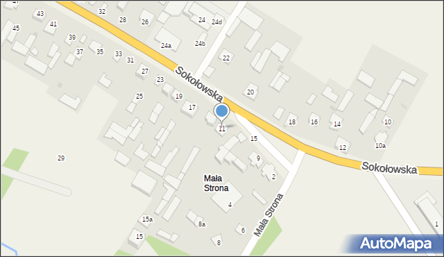 Grochów Szlachecki, Sokołowska, 11, mapa Grochów Szlachecki