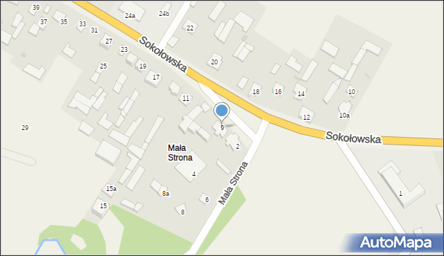 Grochów Szlachecki, Sokołowska, 9, mapa Grochów Szlachecki