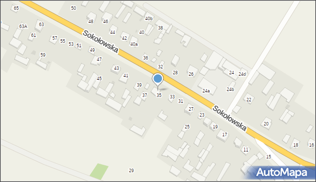 Grochów Włościański, Sokołowska, 35b, mapa Grochów Włościański