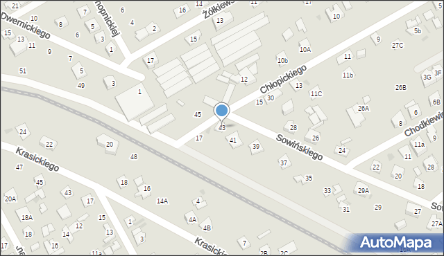 Grodzisk Mazowiecki, Sowińskiego Józefa, gen., 43, mapa Grodzisk Mazowiecki