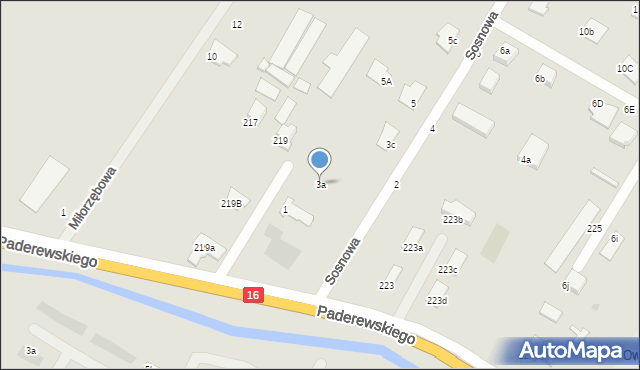 Grudziądz, Sosnowa, 3a, mapa Grudziądza