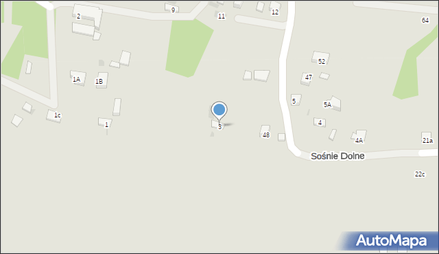 Grybów, Sośnie Dolne, 3, mapa Grybów