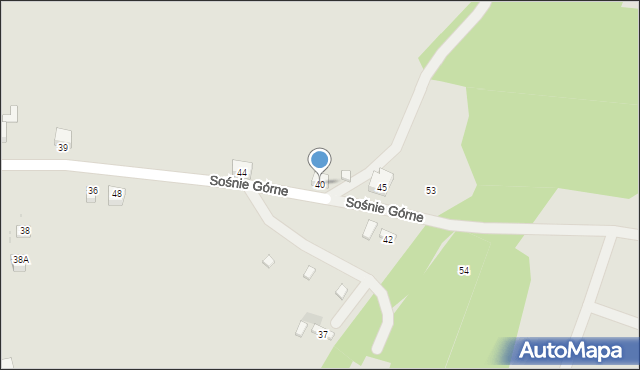 Grybów, Sośnie Górne, 40, mapa Grybów