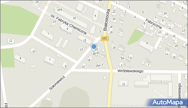 Hajnówka, Sołoniewicz Tamary, 20, mapa Hajnówka