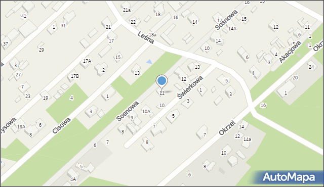 Hipolitów, Sosnowa, 11, mapa Hipolitów