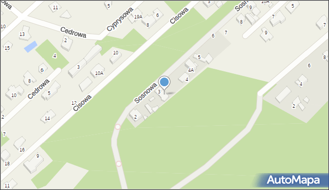 Hipolitów, Sosnowa, 3A, mapa Hipolitów