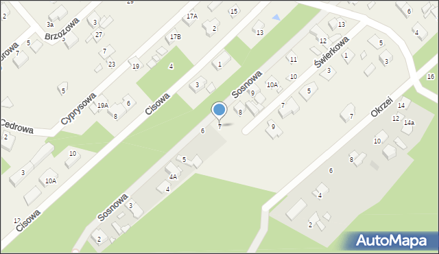 Hipolitów, Sosnowa, 7, mapa Hipolitów