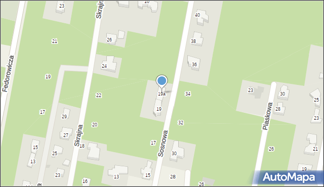 Hornówek, Sosnowa, 19a, mapa Hornówek