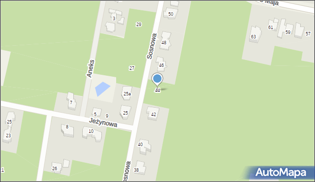 Hornówek, Sosnowa, 44, mapa Hornówek