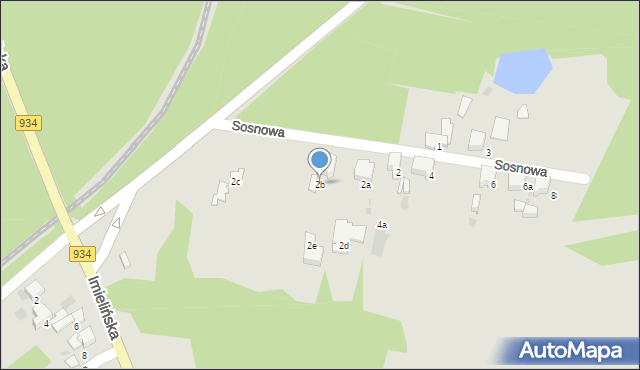 Imielin, Sosnowa, 2b, mapa Imielin