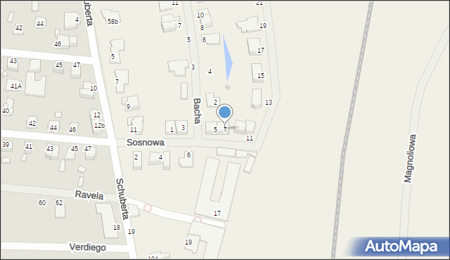 Iwiny, Sosnowa, 7, mapa Iwiny