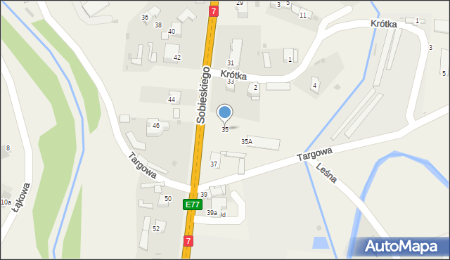 Jabłonka, Sobieskiego, 35, mapa Jabłonka