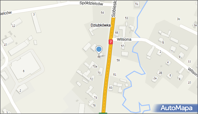 Jabłonka, Sobieskiego, 68, mapa Jabłonka