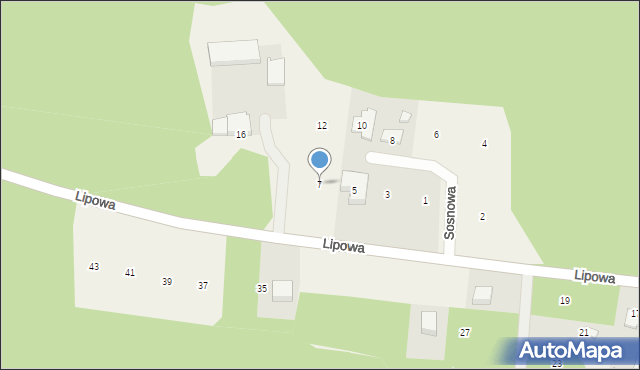 Jamielnik, Sosnowa, 7, mapa Jamielnik