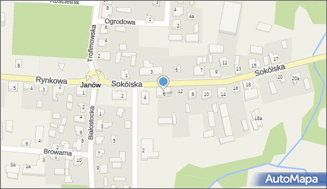 Janów, Sokólska, 6, mapa Janów