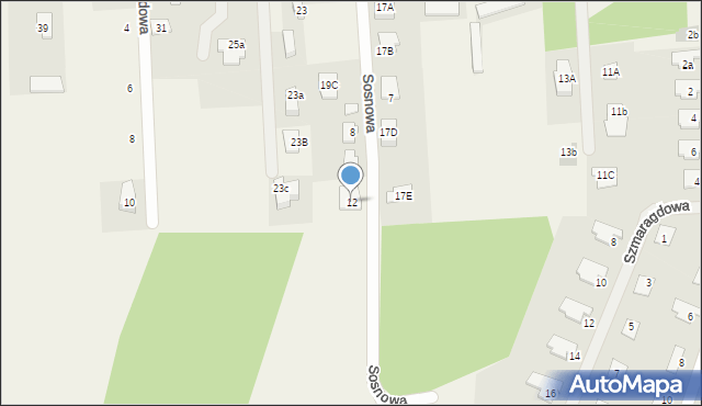 Janówek Drugi, Sosnowa, 12, mapa Janówek Drugi