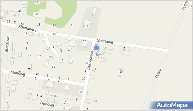 Jarosławiec, Sosnowa, 9, mapa Jarosławiec