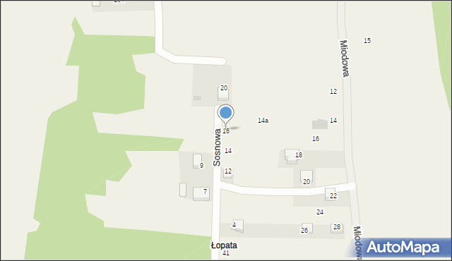 Jaśkowice, Sosnowa, 16, mapa Jaśkowice