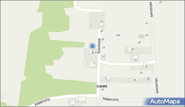 Jaśkowice, Sosnowa, 9, mapa Jaśkowice