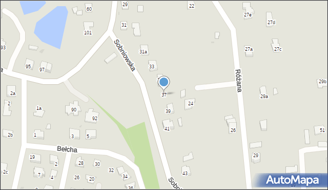 Jasło, Sobniowska, 37, mapa Jasła