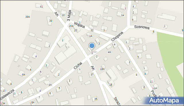 Jastkowice, Sosnowa, 1, mapa Jastkowice