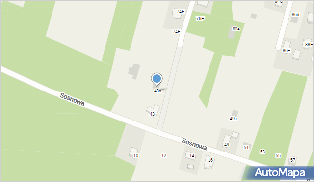 Jastkowice, Sosnowa, 43a, mapa Jastkowice
