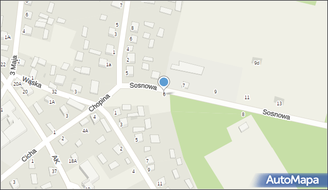 Jastkowice, Sosnowa, 6, mapa Jastkowice