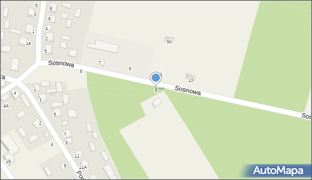 Jastkowice, Sosnowa, 8, mapa Jastkowice