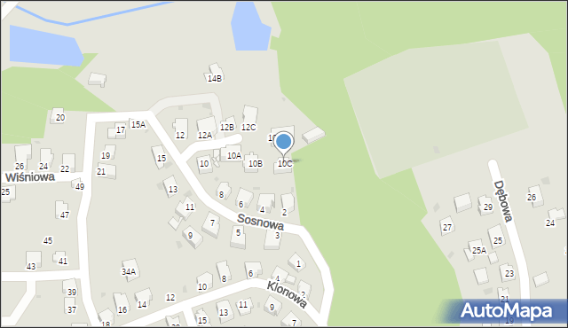 Jastrzębie-Zdrój, Sosnowa, 10C, mapa Jastrzębie-Zdrój