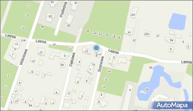 Jazgarzewszczyzna, Sosnowa, 9, mapa Jazgarzewszczyzna