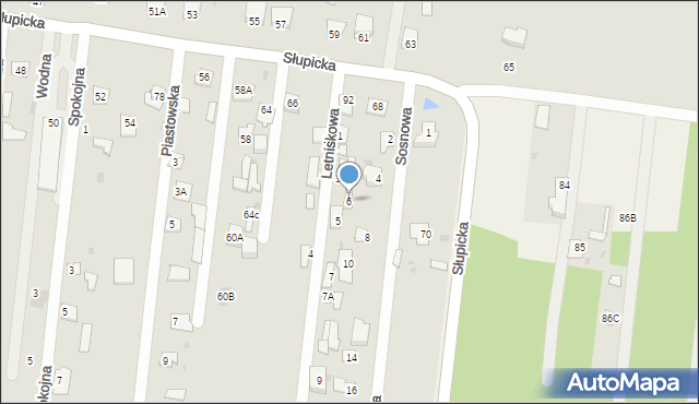 Jedlnia-Letnisko, Sosnowa, 6, mapa Jedlnia-Letnisko