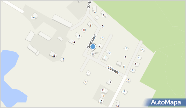 Jedwabno, Sosnowa, 11, mapa Jedwabno